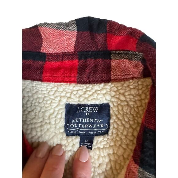 J Crew Men's Red Plaid Flannel Shacket Size M - Picture 2 of 8